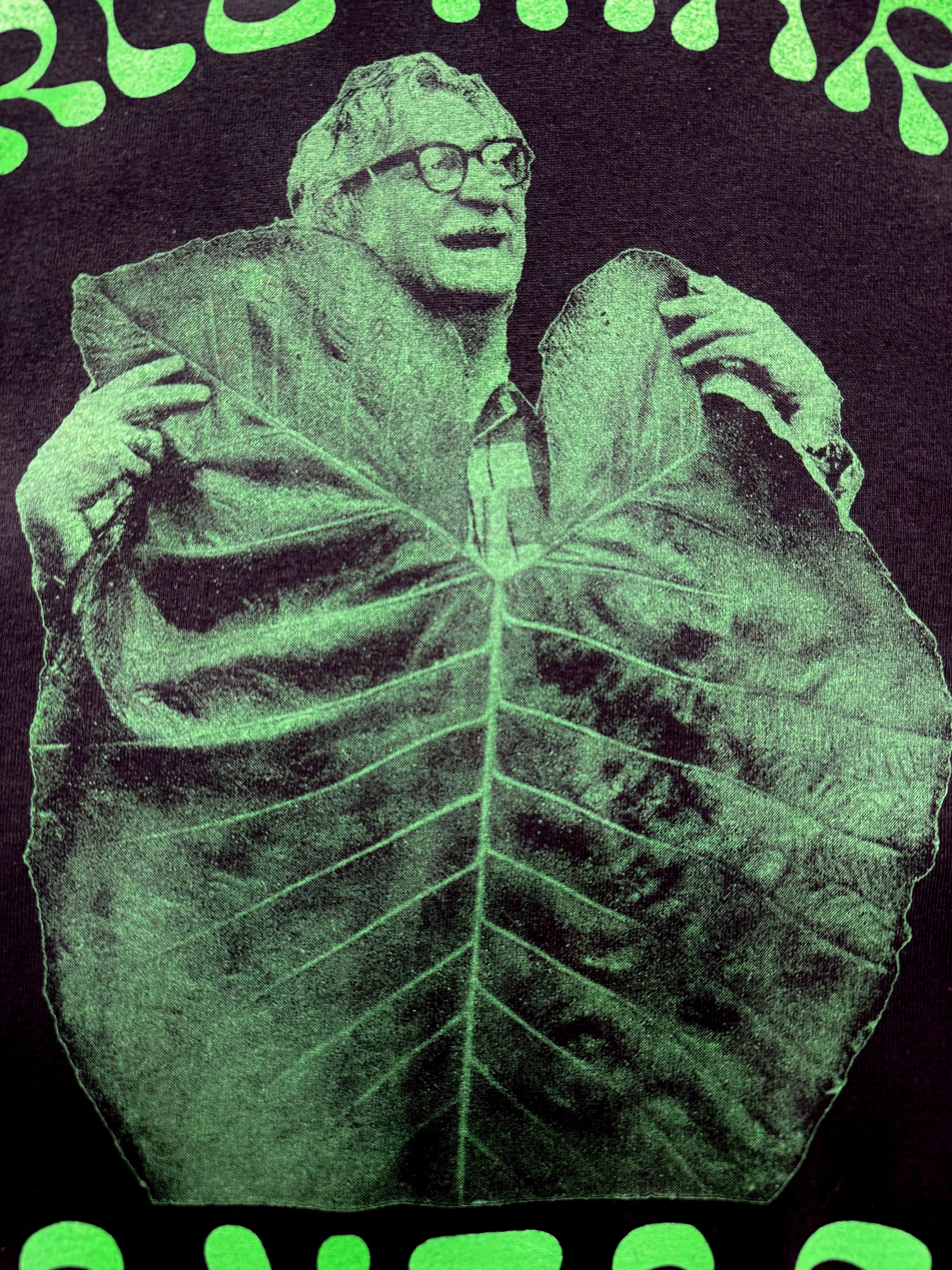 Burle Marx plant shirt neon green botanical long sleeve black