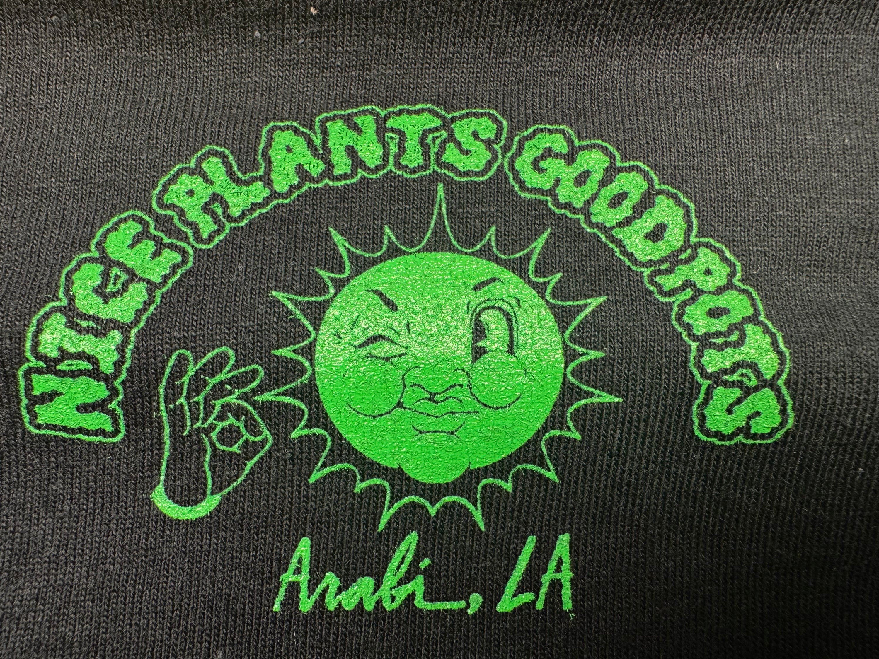 Nice Plants Good Pots logo on a black background with text 'Nice Plants Good Roots' and 'Arabi, LA'.